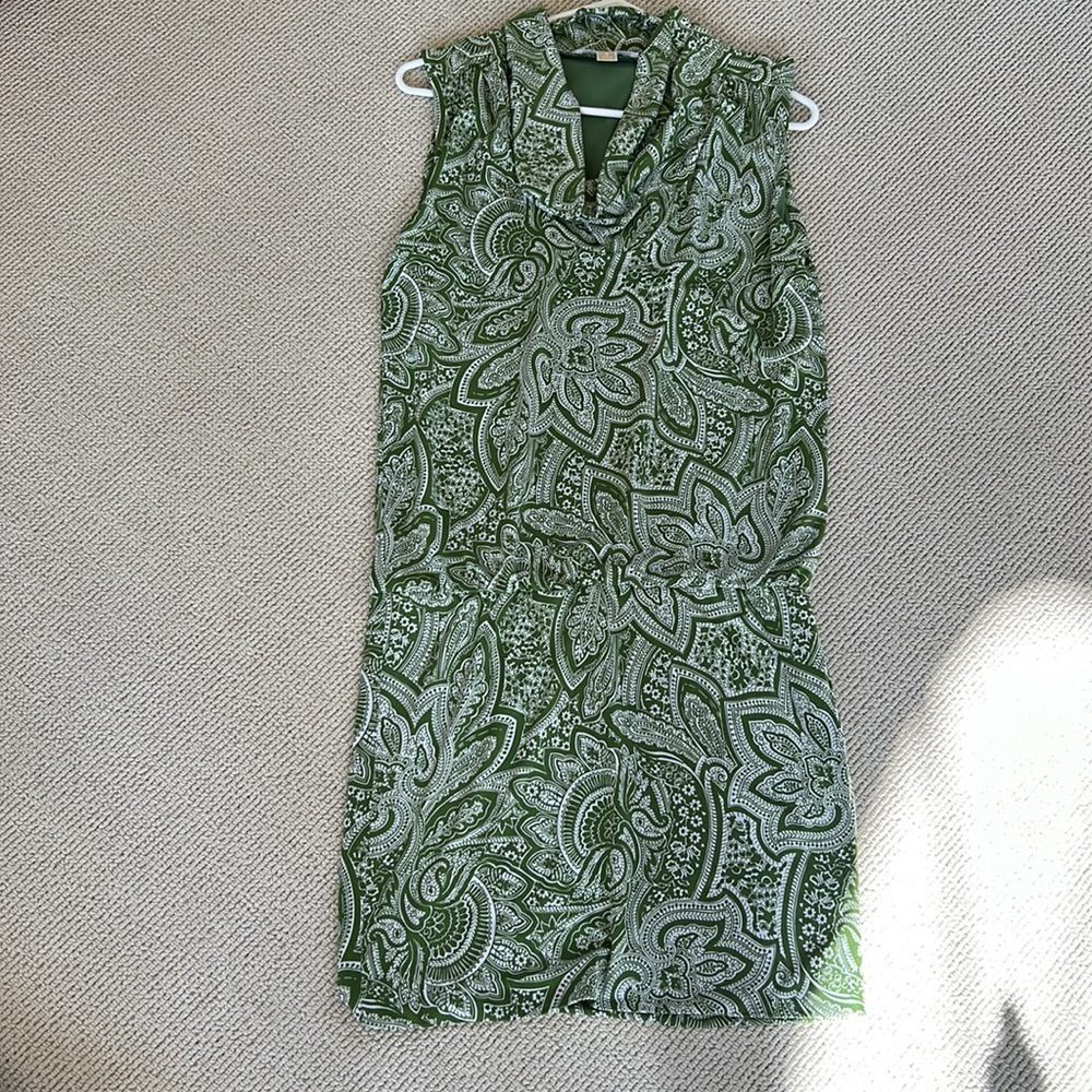 🌿Michael Kors green paisley/ floral dress, size S🌿 - Picture 2 of 10